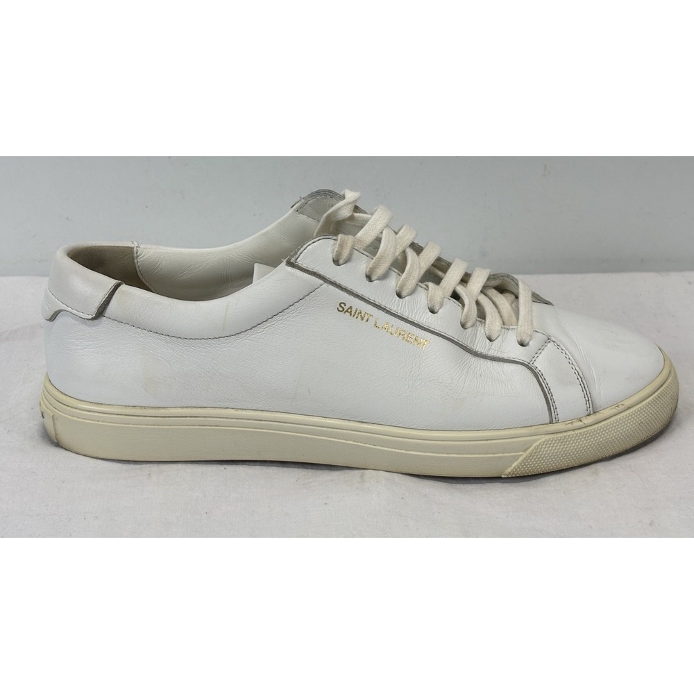 Saint Laurent Andy Sneaker Sz 38.5 US 8 Women's White Leather Lace Up Italy